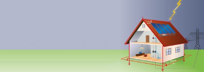 Illustration einer Blitzschutzanlage